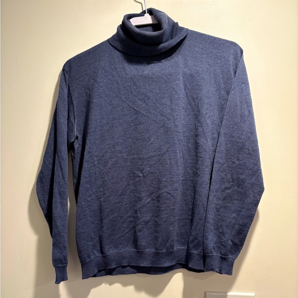 Babaa Merino blue wool turtleneck (jumper No 47) - One Size